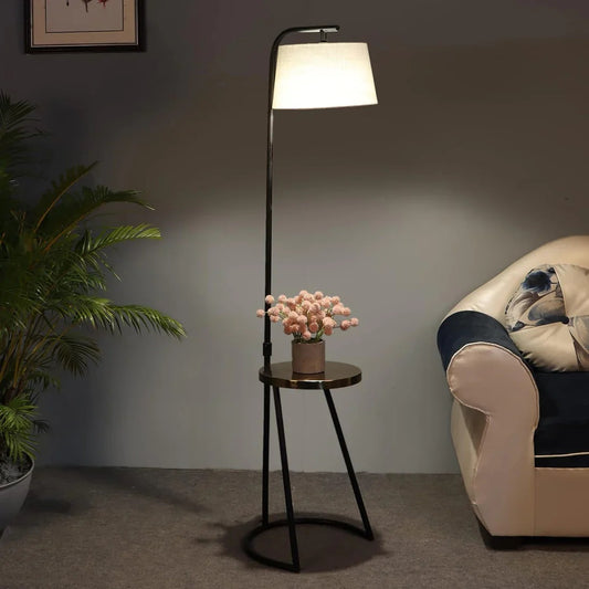 Lumo Luxe -Metallic Floor Lamp with Table