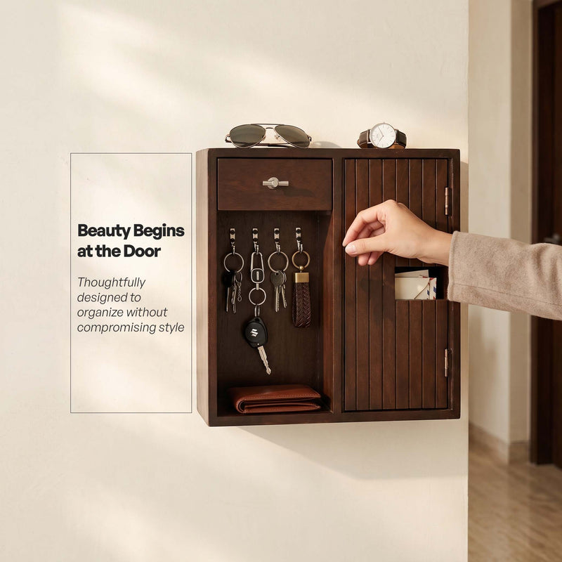 The Teak Wood Arrival Console  - Style Your Entry. Simplify Your Routine