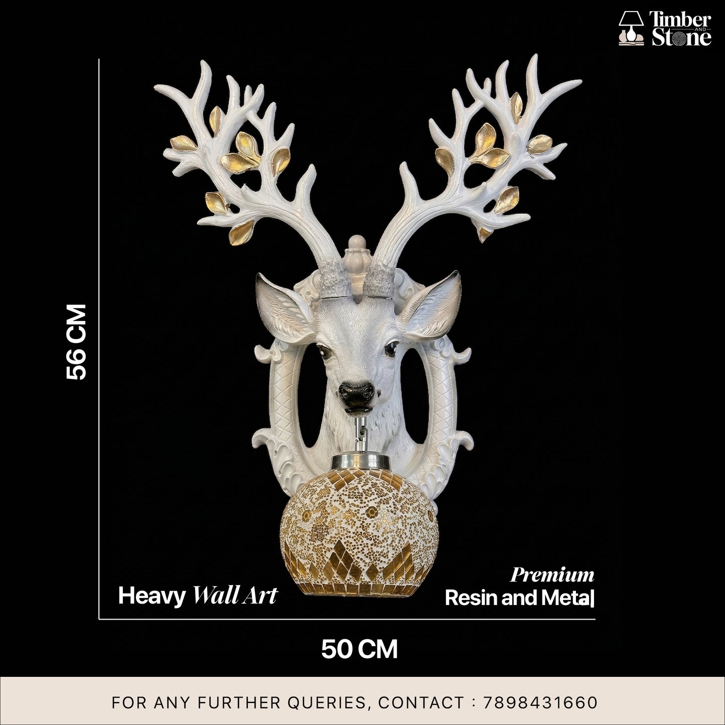 Large 2 ft Deer Wall Lamp – Premium Living Room Upgrade