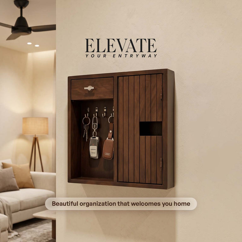 The Teak Wood Arrival Console  - Style Your Entry. Simplify Your Routine