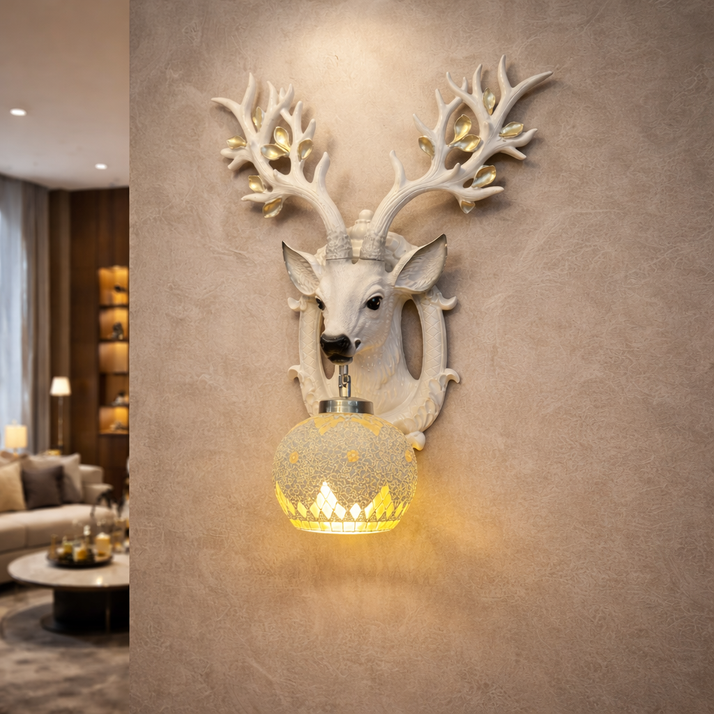 Large 2 ft Deer Wall Lamp – Premium Living Room Upgrade