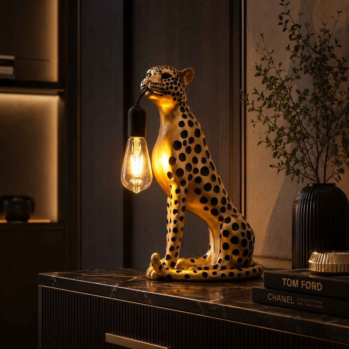 Midnight Cheetah Lamp