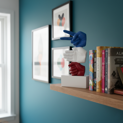 Stone,Paper,Scissor Colourfull Hand - Sculpture