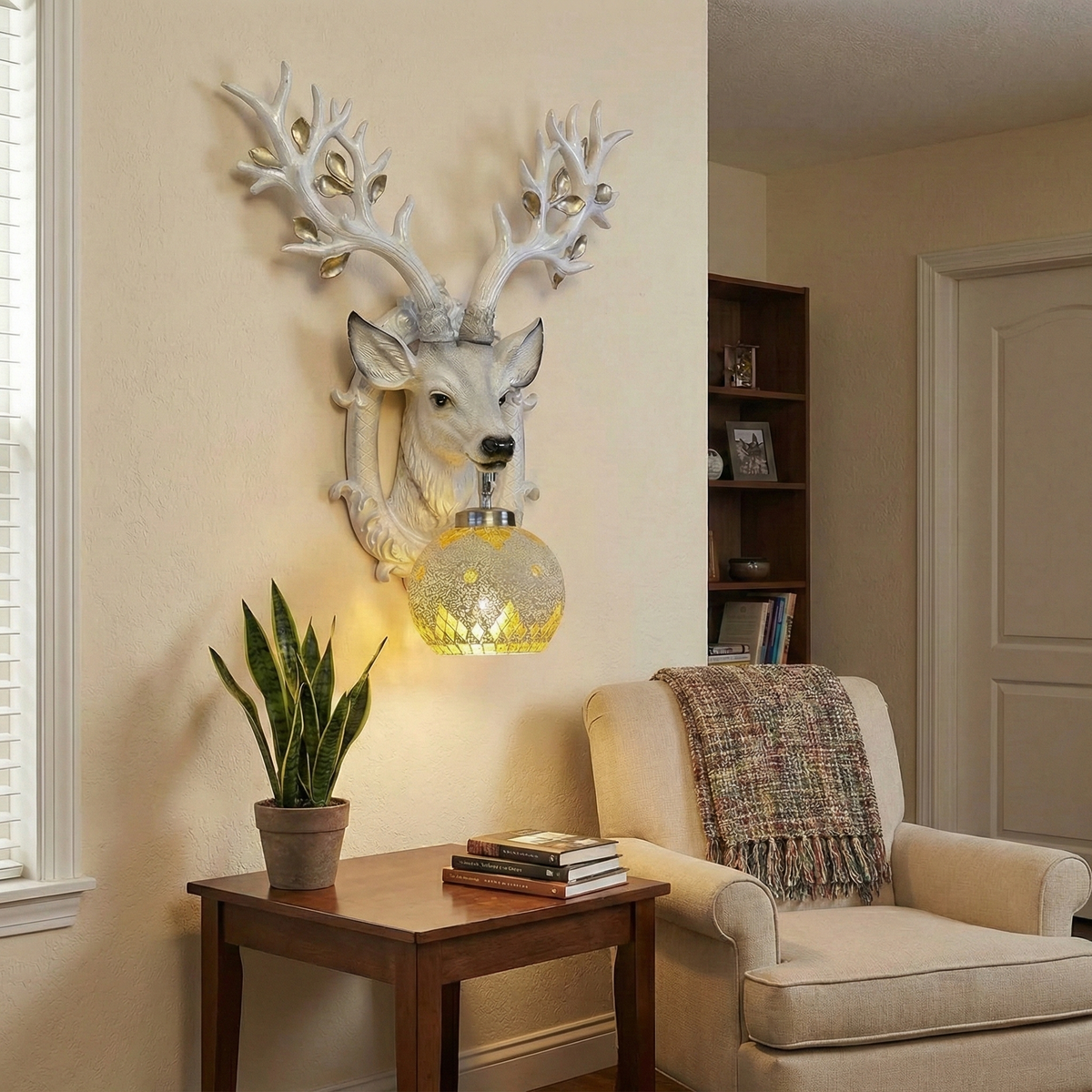 Large 2 ft Deer Wall Lamp – Premium Living Room Upgrade