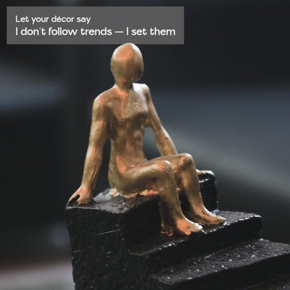 Golden Ascent – Stairway Figurine Decor