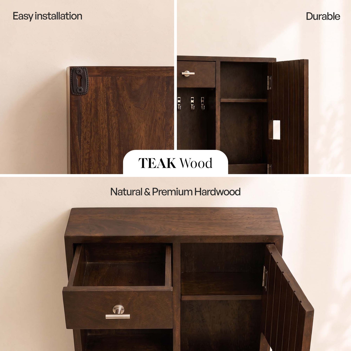 The Teak Wood Arrival Console  - Style Your Entry. Simplify Your Routine