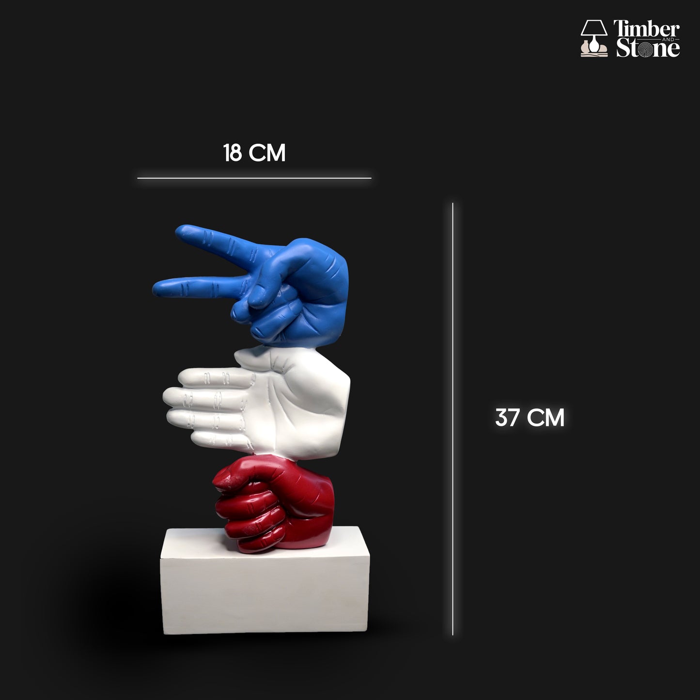 Stone,Paper,Scissor Colourfull Hand - Sculpture